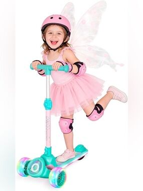 Nattork Kids Scooter with Light Up Wheels, Deck and Headlight